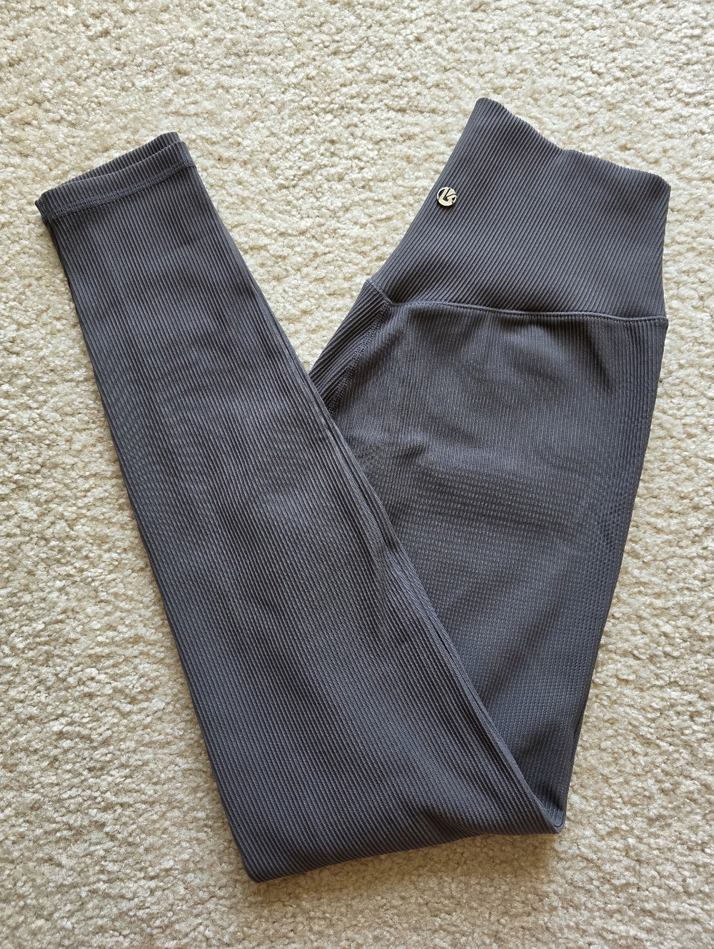 Buffbunny Collection Material Girl Ribbed Leggings Gray size Medium